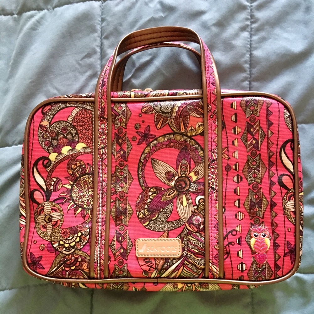 Sakroots Hanging Makeup/Travel Bag pink print -NWT